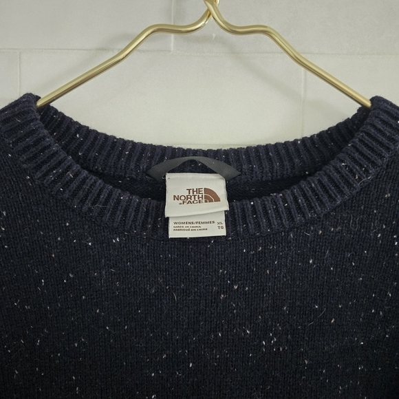 North Face Wool Blend Crestview Crew Neck Sweater Aviator Navy Women's Size XL - Picture 6 of 9